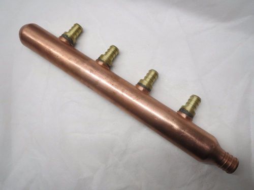 4-port pex copper manifold 1/2&#034;-branch 3/4&#034;-inlet closed for sale