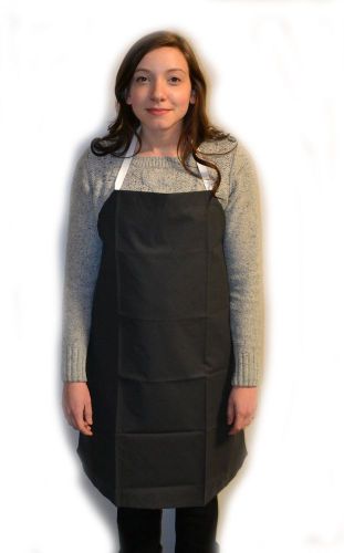 Eisco Labs Black Rubber Coated Cloth Bib Apron Large (27&#034;W x 42&#034;L)