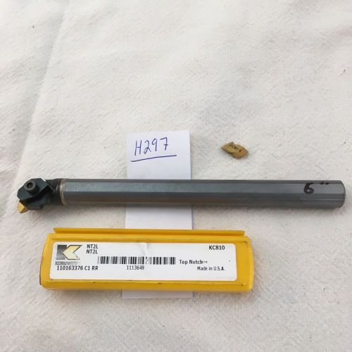 1 NEW 1/2&#034; TOP NOTCH CARBIDE BORING BAR  W/ 2 KENNAMETAL INSERT NT2L  {H297}