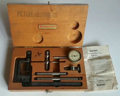 Starrett 196 &amp; 196M Universal Dial Test Indicator w/ Original Wood Box