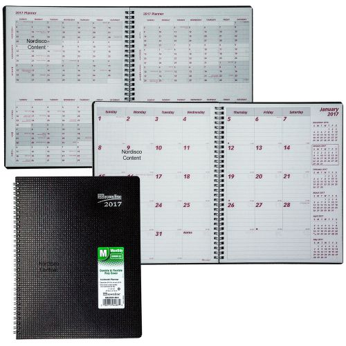 2017 Brownline CB1262V.BLK Duraflex Monthly Planner, 8-1/2 x 11&#034;