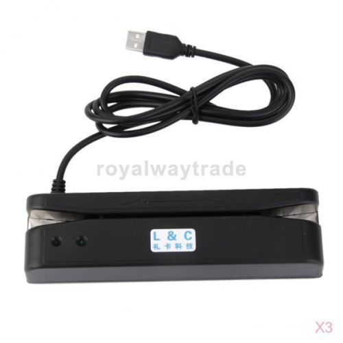 3x LC-402U 2 Track USB Magnetic Stripe Swipe Credit/Debit POS Card Reader