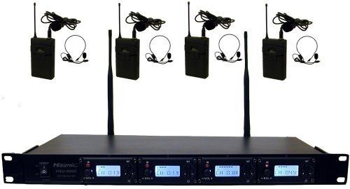 Hisonic hsu8900l 100-channel wireless microphone system with lapels and headsets for sale