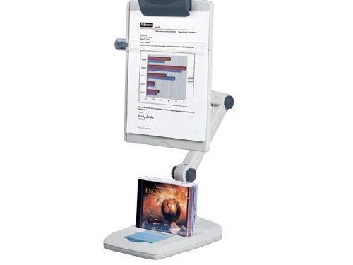 Fellowes Flex Arm Weighted Base Copyholder, Platinum/Grey (21128)