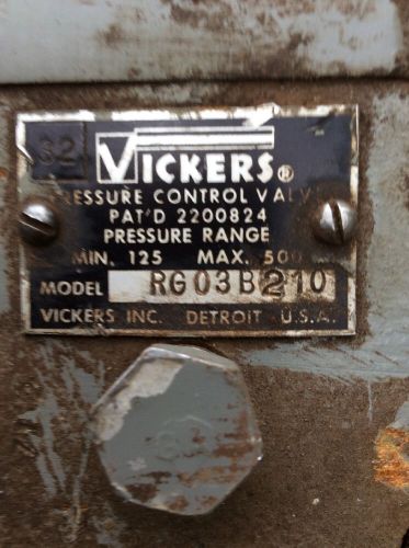 VICKERS HYDRAULIC PRESSURE CONTROL VALVE