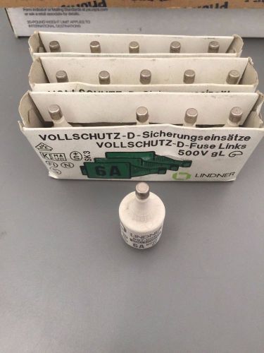 NIB 15 PCS FUSE LINKS 6A 500V LINDNER VOLLSCHULTZ SICHERUNGSEINSATZE