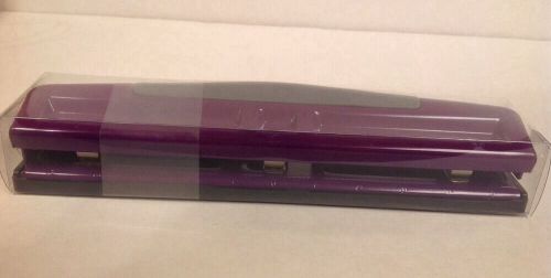 3 Hole Punch, Desk Top, Purple, Adjustable, 2 Hole