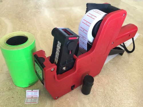 US Seller MX-5500 8 Digits Price Tag Gun Labeler + 2K Green Tags labels +1 Ink