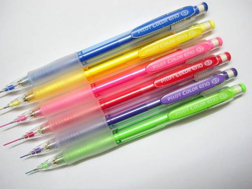 6 color pilot 0.7mm color eno mechanical pencil + pencil leads set b(japan) for sale