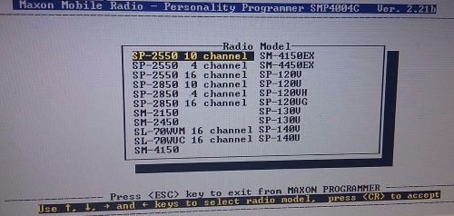 Maxon Radio Service Software for 2550,2850,4800,SP120,4150,4150EX