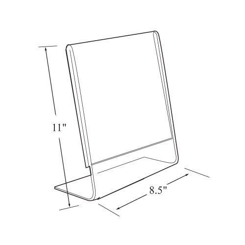 Azar 112714 Vertical Slanted L-Shape Acrylic Sign Holder  10 Count