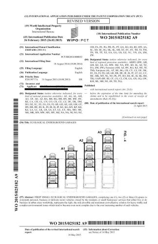 ECOLOGICAL UNDERGROUND GARAGES - WO2015/025182 A9