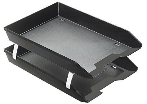 Acrimet Facility Double Letter Tray Front Loading Design (Black Color)