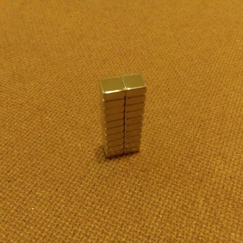 20 Neodymium 1/4 x 1/4 x 1/16 inches Block/Bar Magnet.