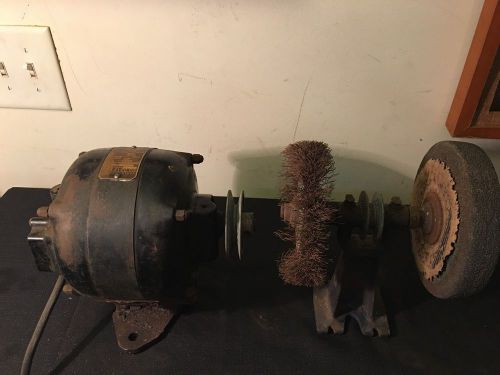 VINTAGE GENERAL ELECTRIC AC ELECTRIC MOTOR 28020 1/6 HP W/ Champion Grinder