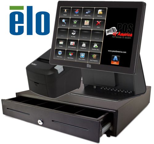 Elo 15e2 15&#034; pos terminal bundle with aldelo pos pro restaurant bar new for sale