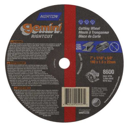 7&#034;x1/16&#034;x5/8&#034; gemini cut-off wheel type 1 rein, sold as 1 each for sale