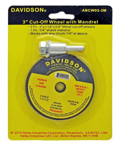 3-pc. 3 in cut off wheel w/ mandrel for sale