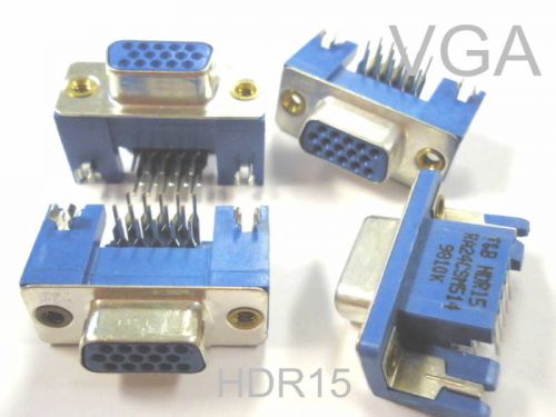 ( 5 PC. ) AMP/TYCO HDR15RA24CSM514 VGA FEMALE PC BOARD MT. RIGHT ANGLE