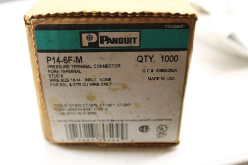 Panduit P14-6F-M Pressure Terminal Fork Connector Stud 6 14-16AWG 1000pcs NEW IN