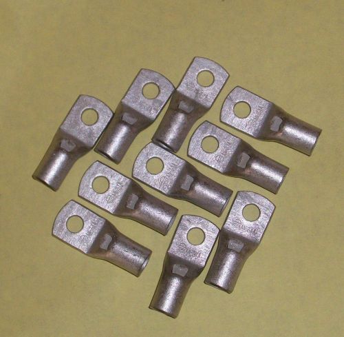 BURNDY YAV2CL2 COPPER COMPRESSION LUG 5/16&#034; STUD 2 AWG - Lot of 10