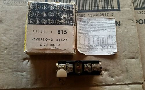 Allen&amp; Bradley overload Relay size 00,0,1. Cat#815BOV4 NIB!