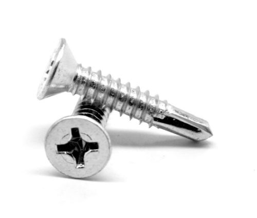 #8-18 x 1/2&#034; (FT) BSD Self Drill Screw Phil Flat Hd #2 Pt Zinc Plated Pk 3350