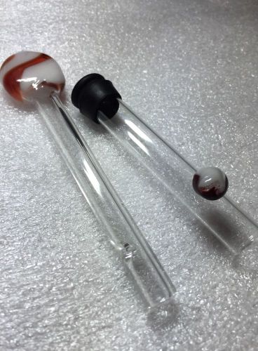 Brand New Handblown 4&#034; Red W/ White Glass Blunt