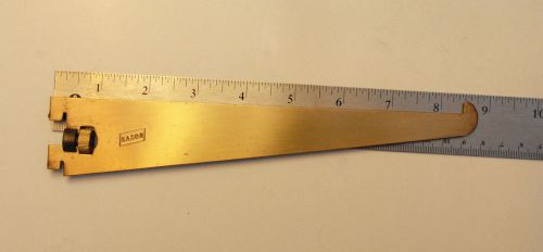 KASON #120 SHELF BRACKET, 8.5&#034;, STEEL, BRASS FINISH WITH TIGHTENING  NUT