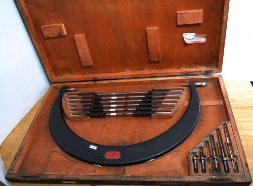 Starrett 724LZ-24 18&#034;-24&#034; Micrometer Set Tubular Bow Type Interchangeable Anvil