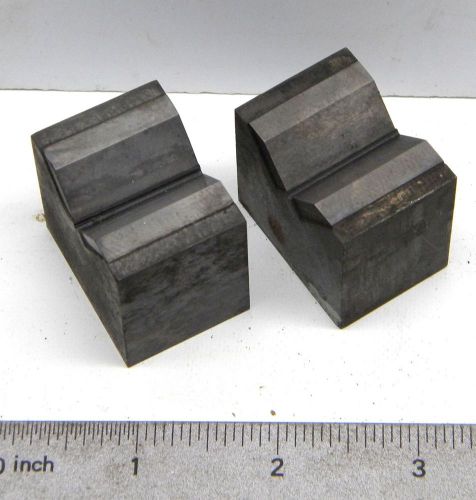 SET OF CARBIDE TIPPED 45 DEGREE V BLOCKS FOR GRINDING MILLING INSPECTION