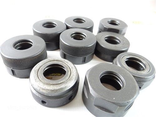 Used lot of 9 tg100 collet retaining nuts for sale