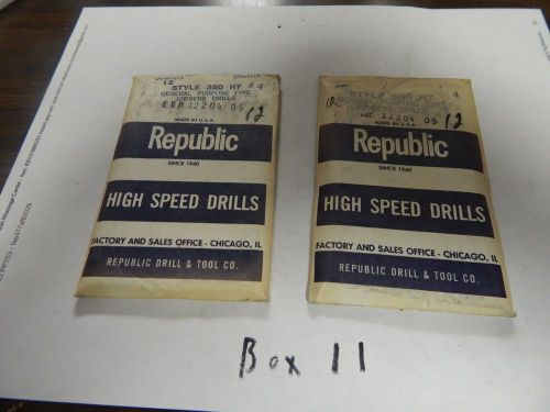 &#034;REPUBLIC&#034; Twist Drill Bits, &#034;4&#034; Size, lot of 24 Pcs