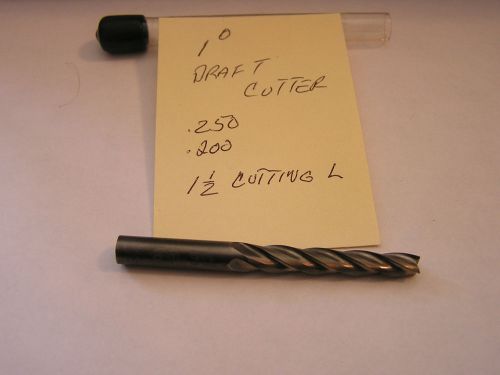 1/4&#034; DRAFT CUTTER - SOLID CARBIDE  2 1/2&#034; LONG- BIG DIA. .250 - SMALL DIA. .200