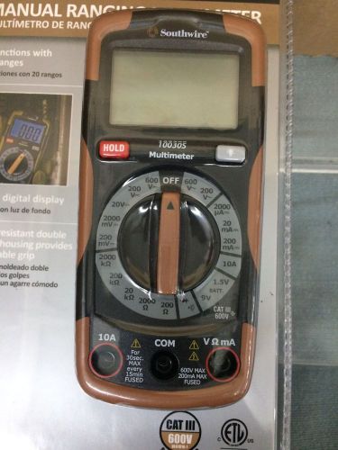 NEW SOUTHWIRE Manual Ranging Digital Multi meter 100305