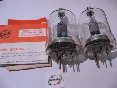 Qty 2 Eimac JAN 8165 4-65A Beam Tetrode Vacuum Tube Valve 150 MHz 65W - NOS