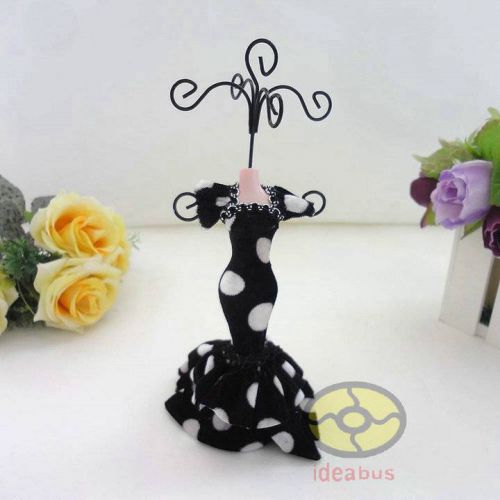 BLACK+white dot Velvet Long Dress Mannequin Earring Necklace Display JD15c26