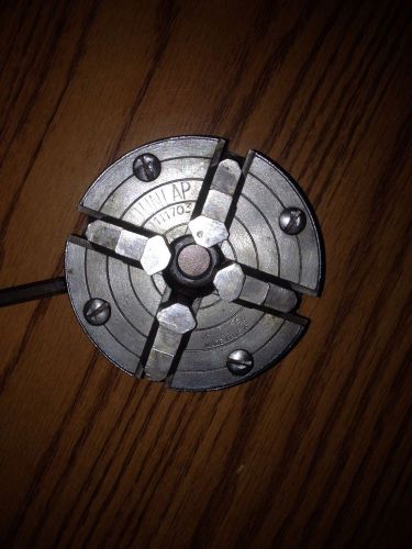 Dunlap, Craftsman, Atlas 3&#034; 4-Jaw Engine Lathe Chuck With Backing Plate &amp; Key