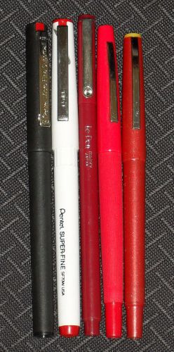 FINE TIP RED Teacher Correcting PEN LOT ~ Pentel SUPER &amp; micro FINE Pilot RAZOR