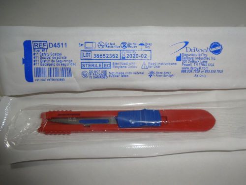 DeRoyal D4511 Safety Scalpel #11 STERILE (Lot of 2)