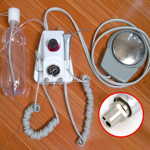 Dental Lab Portable Air Turbine Unit fit Compressor 2Holes Handpiece with Syring