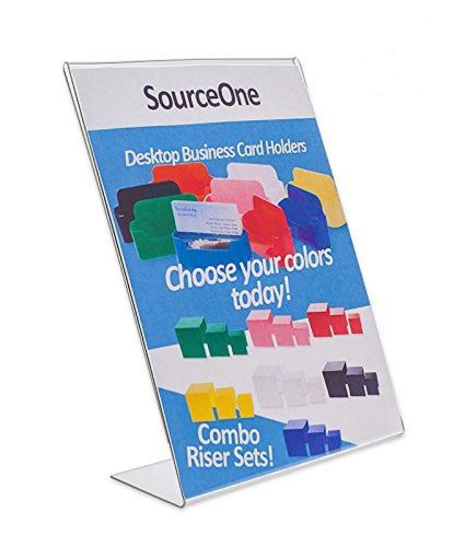Source One 8.5 x 11-Inches Slant Back Acrylic Sign Holder Ad Frame Clear Pack...