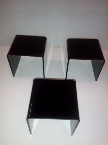 ACRYLIC DISPLAY STAND / RISER BLACK COLOR 3X3X3 6 PCS SET ELEGANT ACRYLIC