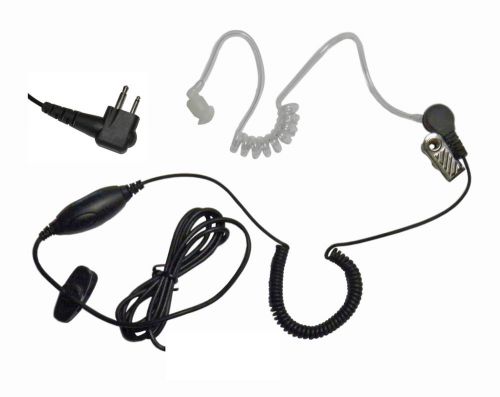 Clear Earbud Microphone for Motorola 2 Pin Radios including CP200 CP185 P110