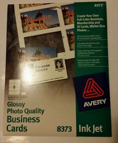 Avery ink jet 8373 glossy photo quality business cards