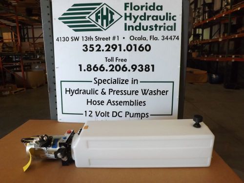 SPX 12VDC Single Acting Hydraulic Pump w/ 4 GALLON POLY TANK