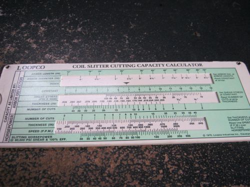 LOOPCO Coil Slitter Cutting Capacity Calculator - Sliding Calculator