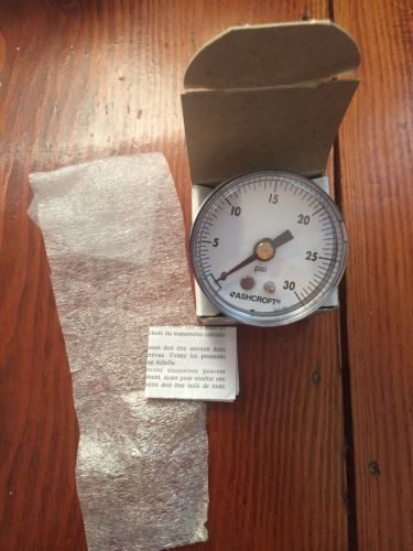 ASHCROFT Pressure Gauge, Test Gauge Type, 0 to 30 psi Range New 5WG95