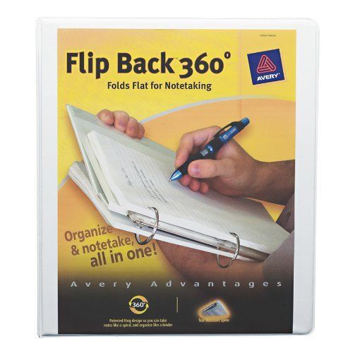 Avery flip back 360 degree binder with 1 inch ring, white, 1 binder (17560) new for sale