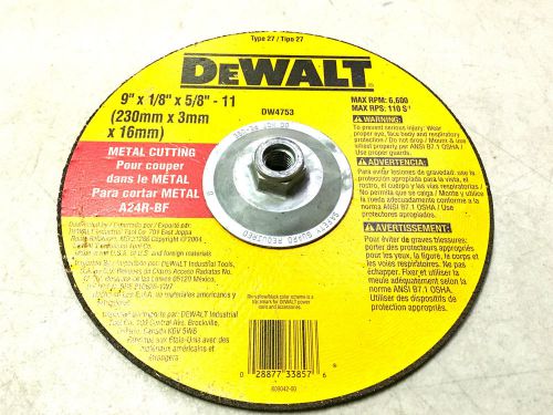 DEWALT DW4753 9&#034; X 1/8&#034; X 5/8-11 METAL CUT OFF WHEEL TYPE 27 5 PACK